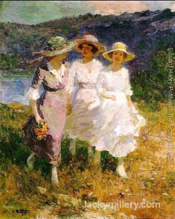 Walking in the Hills by Edward Henry Potthast paintings reproduction